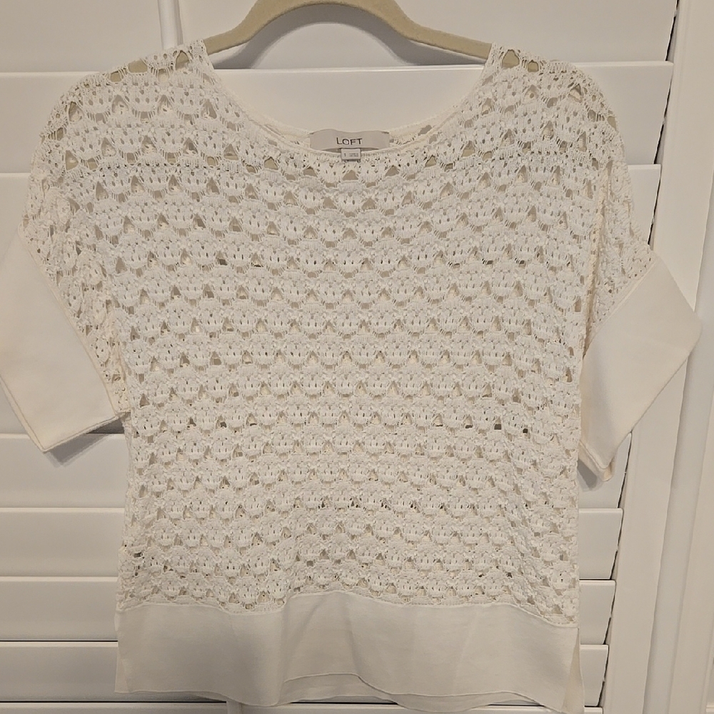 LOFT White Blouse Elegant Top